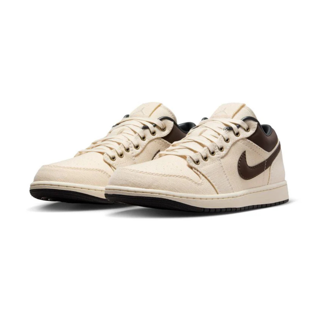 Nike Air Jordan 1 Low Premium Canvas Beige / Brown