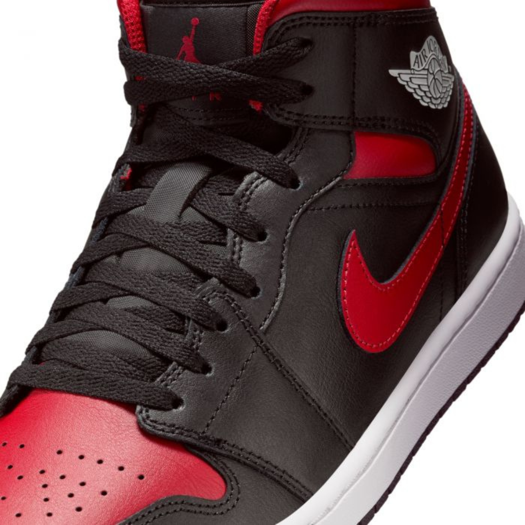 Nike Air Jordan 1 Mid Black / Varsity Red - Missing Box Lid