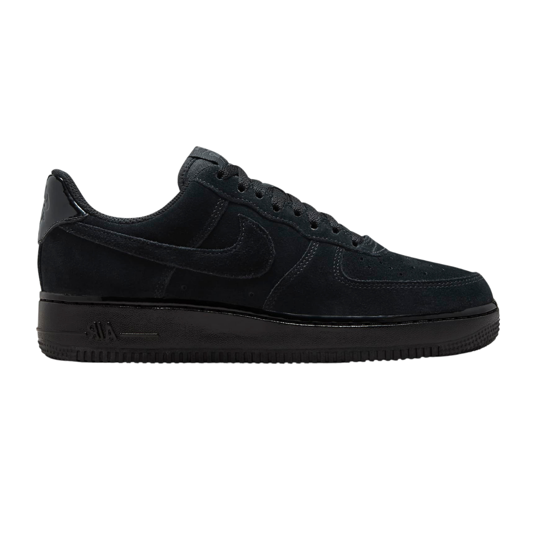 Nike Air Force 1 Low '07 - Triple Black Suede Patent Leather