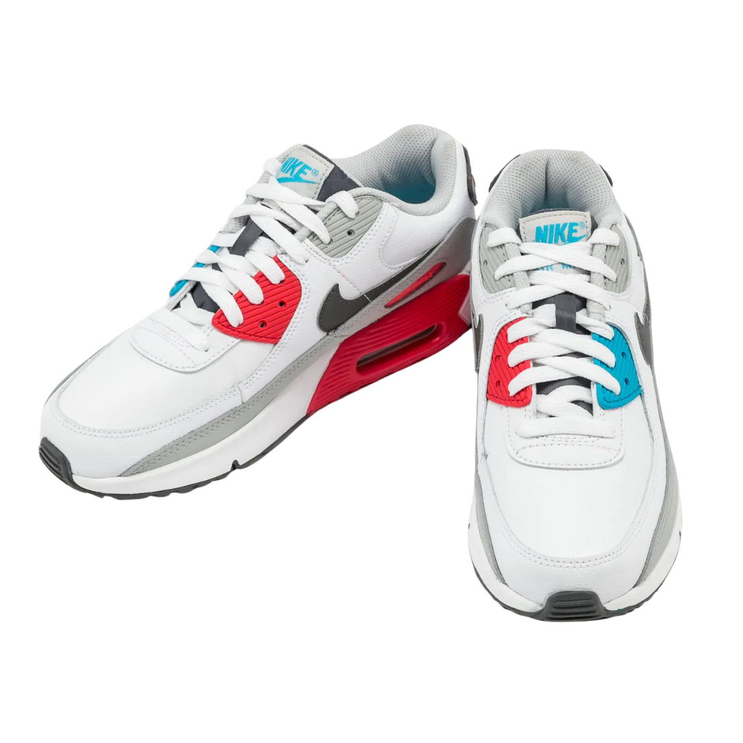 Nike Air Max 90 GS Leather White / Red / Blue - Missing Box Lid