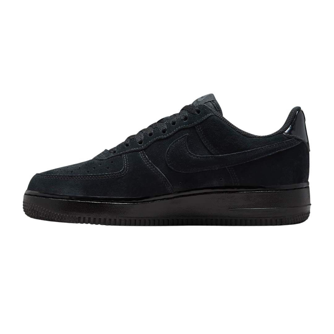 Nike Air Force 1 Low '07 - Triple Black Suede Patent Leather