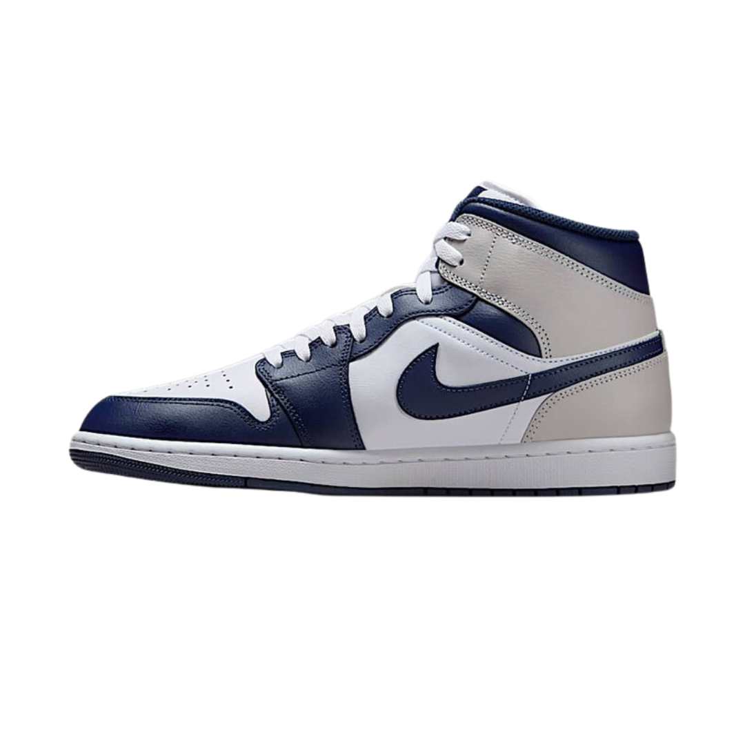 Nike Air Jordan 1 Mid Navy / Wolf Grey - Missing Box Lid